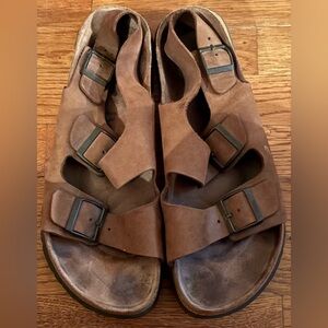 Birkenstock Betula Brown Back Strap Leather Sandals, M13, EUC